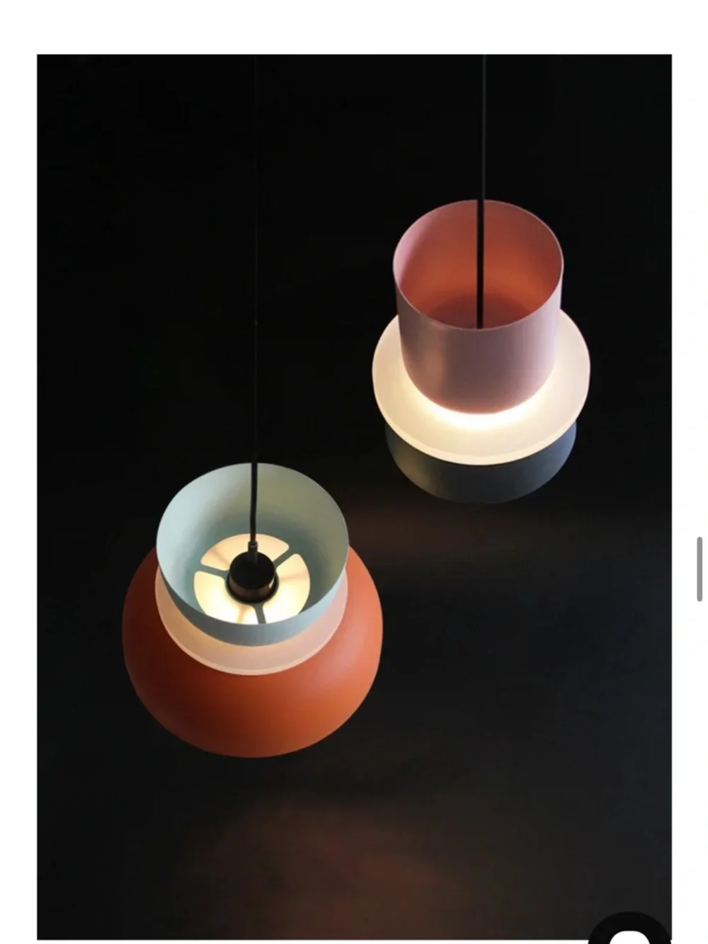 Modern Contemporary Orange Macaron LED Pendant Light by